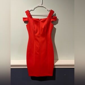 Calvin Klein Women’s Off Shoulder Coral Dress, Size 4